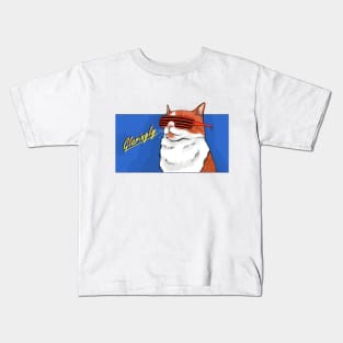 Dazzling cat, blue Kids T-Shirt